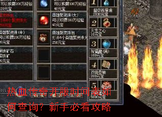 热血传奇开服时间表如何查询?新手必看攻略 热血传奇开服时间表如何查询?新手必看攻略